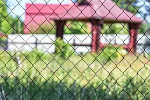 View through the grid. Stock Photos