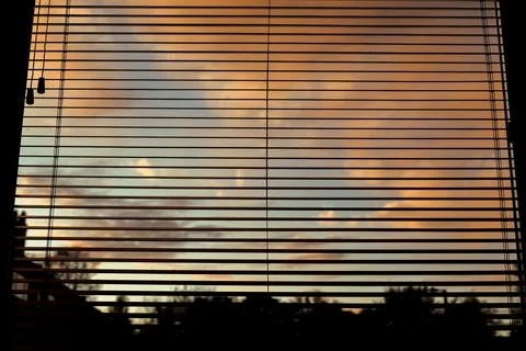 View through a home window as concept of agoraphobia or anxiety Stock Photos
