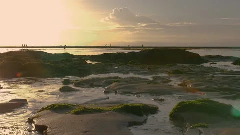 View through the Indian Ocean during sunset Stock Footage 143202628