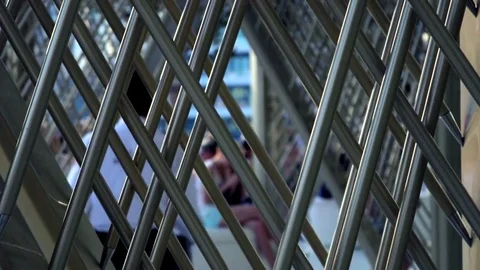 View through an iron fence Stock Footage 75843299