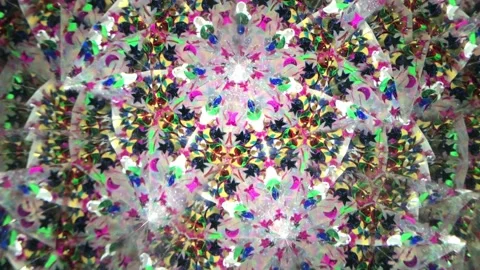 View through a kaleidoscope forming abstract patterns Stock Footage 153918746