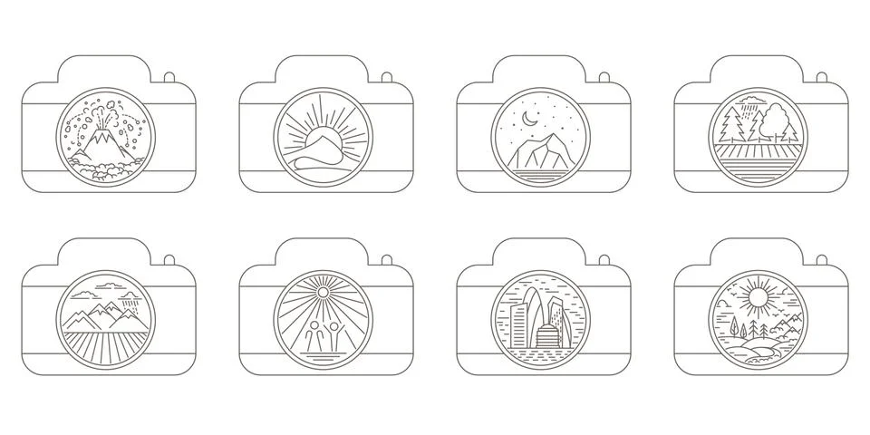 View through Lens Stock Illustration