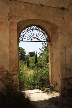 View through the Monastery window Stock Photos
