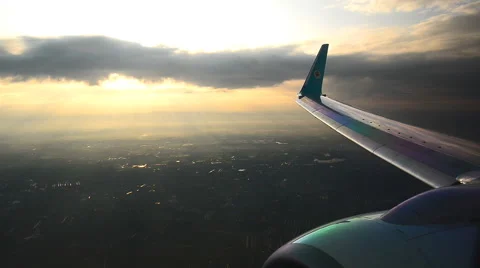 View through a Nok Air plane window , on Nov 3 , 2015 in Chiang Mai,Thailand. Stock-Footage 57518012