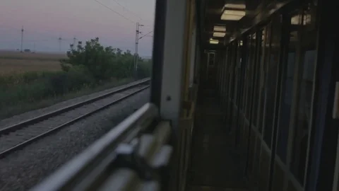 View through the open window of the train. Stock Footage 69887935