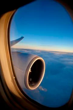 View through plane window Photos