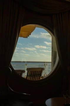 View through a porthole Stock Photos