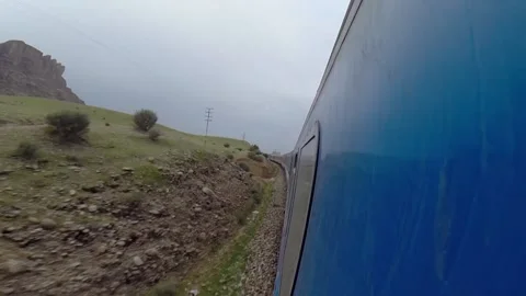 View through Rail Train exterior side Stock Footage 138655523