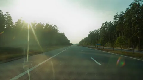 View through rear windshield windscreen of car, back glass screen. Auto starts Stockbeeldmateriaal 277252004