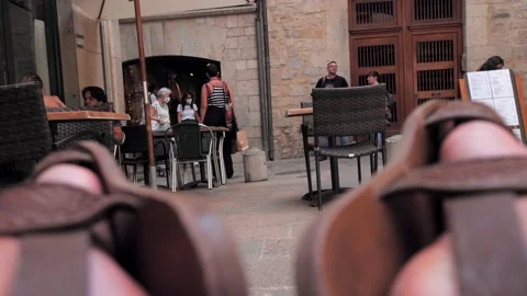 View through sandals Stock Footage 169858485