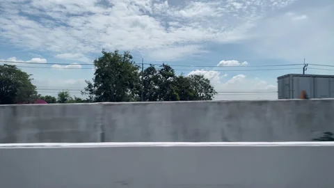 View through the side window of moving car on the road. Stock Footage 201368320