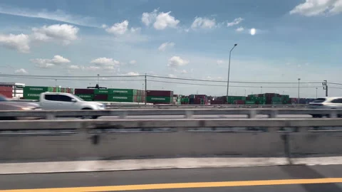 View through the side window of moving car on the road. Stock Footage 201371981