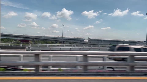 View through the side window of moving car on the road. Stock Footage 201372178