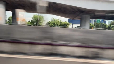 View through the side window of moving car on the road. Stock Footage 201372582