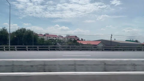 View through the side window of moving car on the road. Stock Footage 201373043