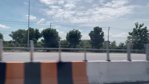View through the side window of moving car on the road. Stock Footage 201388647