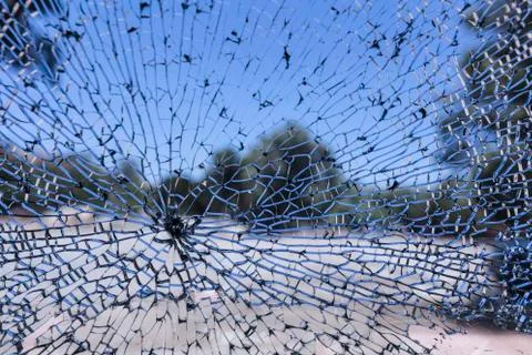 View Through Smashed Car Window Stock Photos