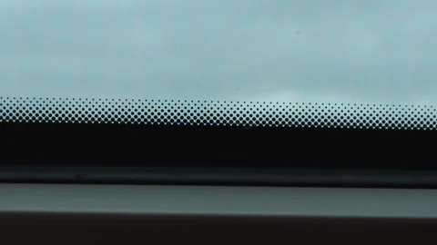 View through a train window with passing power poles, Stock Footage 338307451