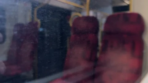 View through a train window with reflection Stock Footage 301088367