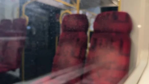 View through a train window with reflection Stock Footage 301088394