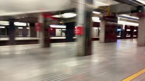 View through a train window with reflection Stock Footage 301088435