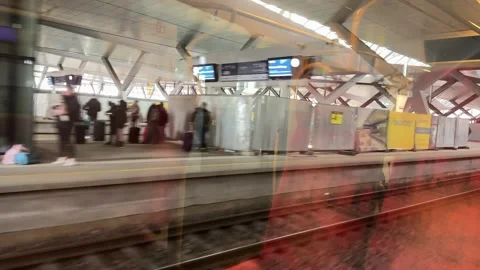 View through a train window with reflection Stock Footage 301088472