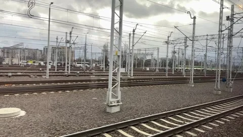View through a train window with reflection Stock Footage 301088492
