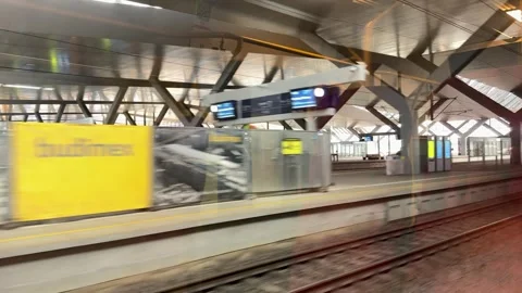 View through a train window with reflection Stock Footage 301088511