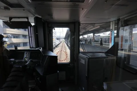 A View through tram window of Osaka Loop Line Stock Photos