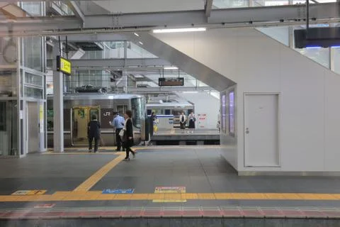 View through tram window of Osaka Loop Line Stock Photos