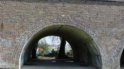View Through Tunnel At Trees In The Wind Video stock 37532167