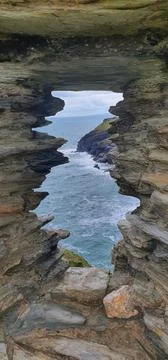 View through a Wall, Tintagel Stock Photos