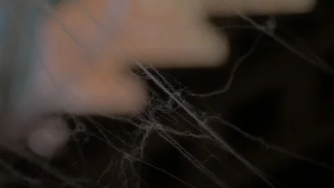  View through the web. Foot go up, down the stairs. Stock-Footage 100028591