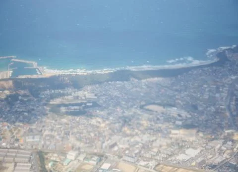 View through a window the aircraft Fotos Stock