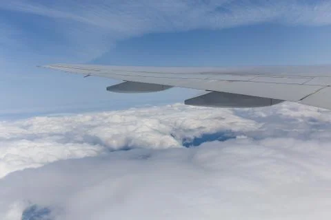 View through a window the aircraft Stockfoto's