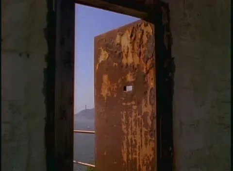 View through a window at Alcatraz prison... | Stock Video | Pond5