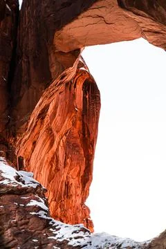View through Window Arch in Arches National Park Stock Photos