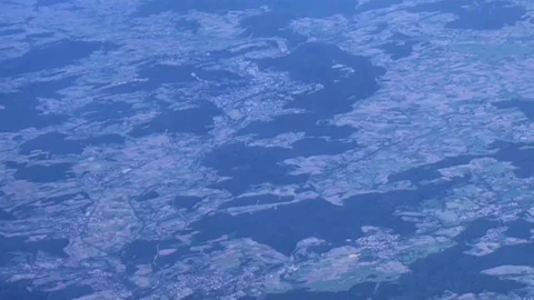View through window during the flight over Germany Aerial footage Stock Footage 85243768