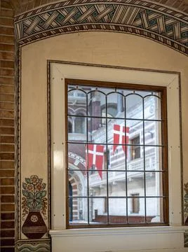 View through a window at the Grand Hall Stock-Fotos