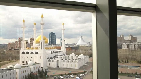 View through the window at Nur-Astana Mosque 動画素材 116340993