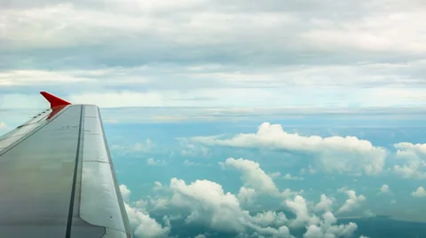 View through the window of the passenger aircraft Stock Footage 35740359