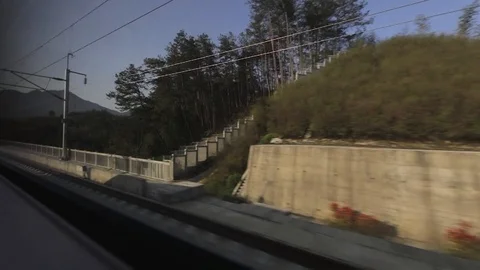 View through window on provinces of China in high-speed train. Stock Footage 107624767