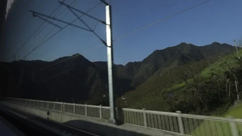 View through window on provinces of China in high-speed train. Stock Footage 107625525