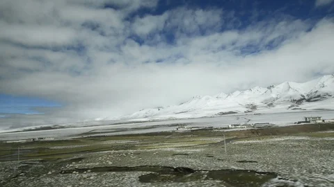 View through window of QinghaiTibet railway Stock Footage 99064970