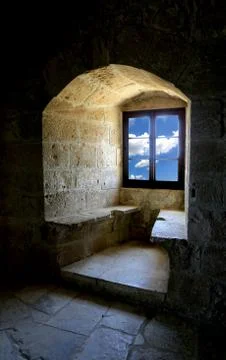 View through window on sky with clouds Stock Photos