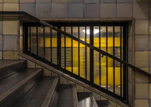 The view through the window in the subway station Stock Photos