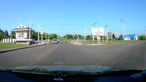 A view through the windshield of a car driving down the highway. Stock Footage 111960449