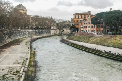 View of Tiber river in Rome Stock Photos