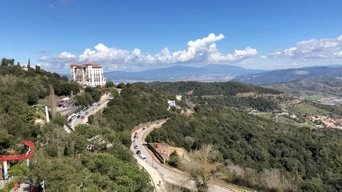 View from Tibidabo in Barcelona Stock Footage 87733048