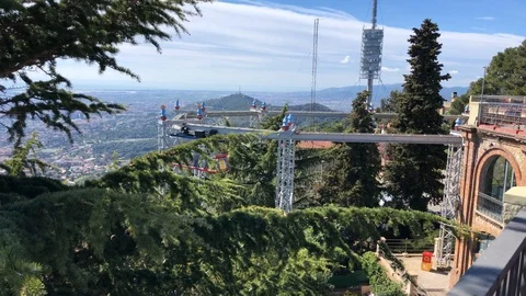 View from Tibidabo in Barcelona Stock Footage 87733871